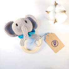 Load image into Gallery viewer, Trompy Elephant Amigurumi Baby Rattle
