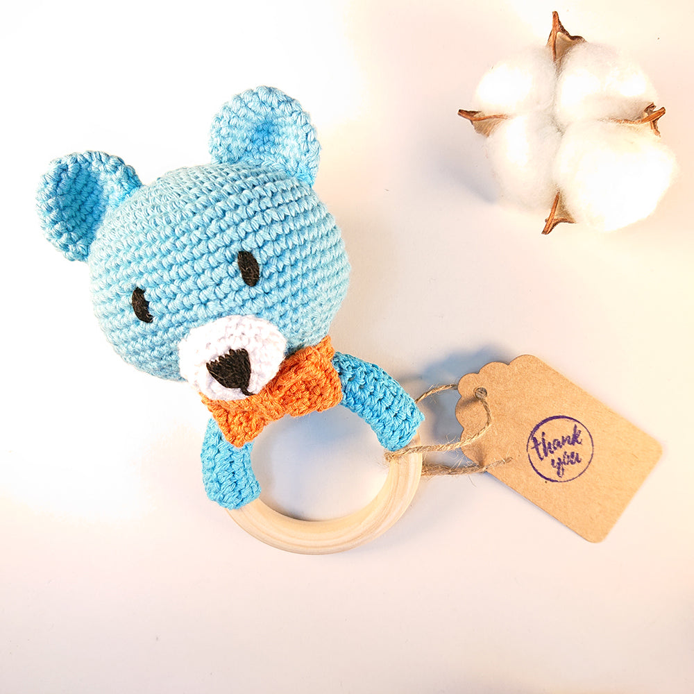 Hungry Bear Amigurumi Baby Rattle