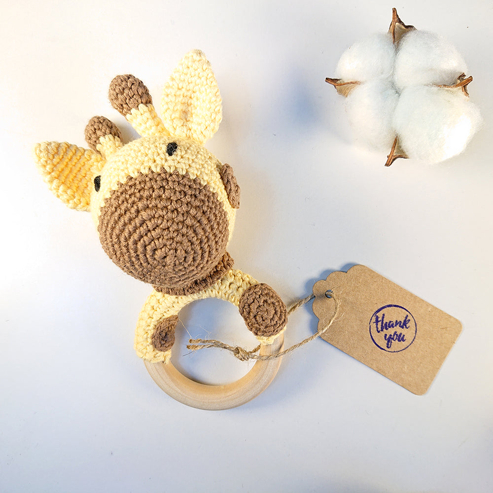 Tall Giraffe Amigurumi Baby Rattle