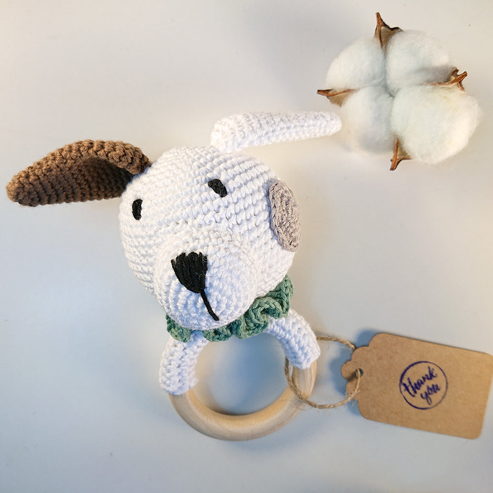 Charlie Dog Amigurumi Baby Rattle